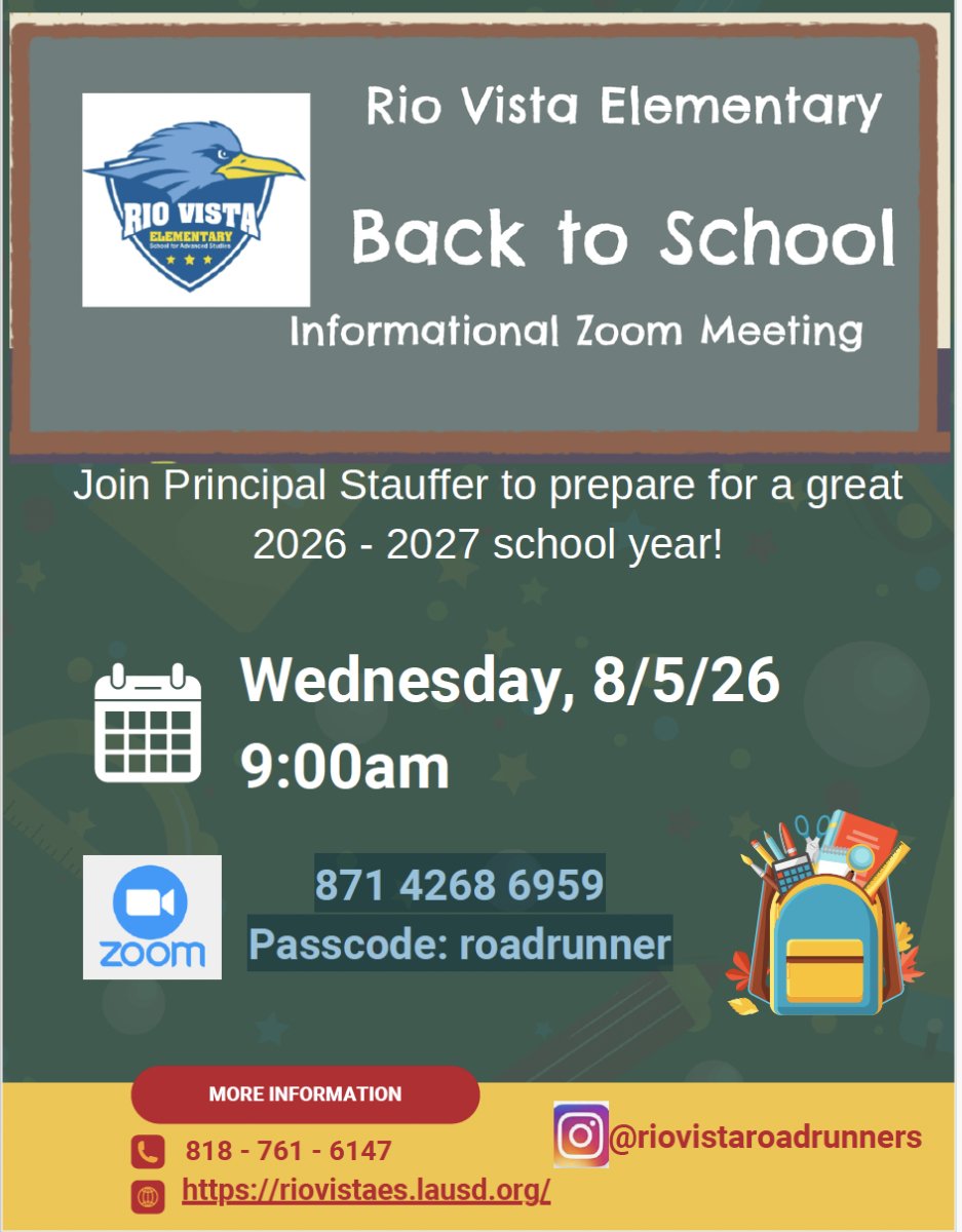 Back to School Informational Zoom Meeting